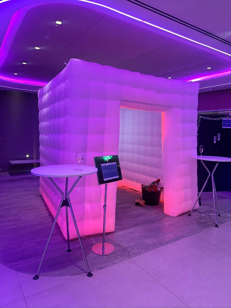 Inflatable Photo Booth glowing purple
