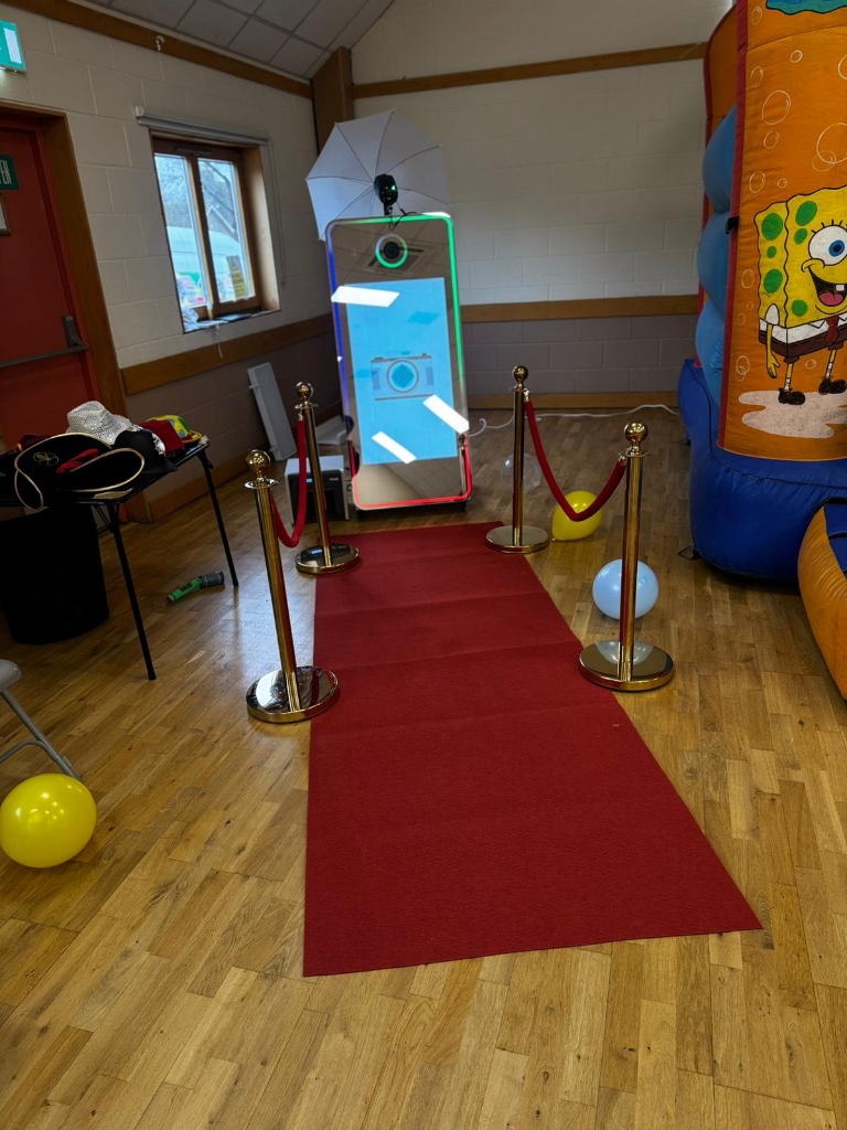 Magic Mirror Photo Booth with red carpet